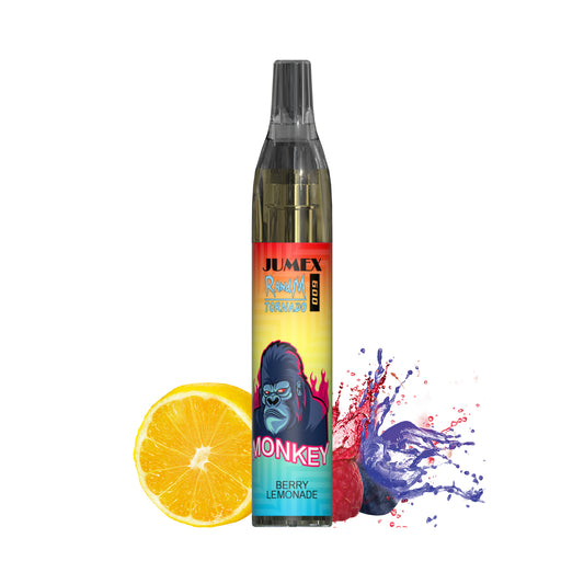 JUNG Jumex 600 Berry Lemonade Vape mit Nikotin, Einweg E-Zigarette, 600 Züge, fruchtig, Beeren, Zitrone, Einweg Verdampfer, LED-Beleuchtung, Nikotinverdampfer, Drahtspule Heizkern, sofort einsatzbereit