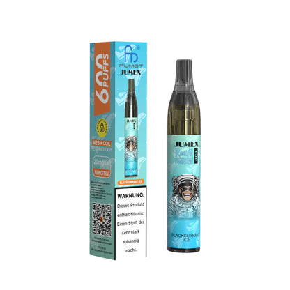 JUNG Jumex 600 Blackcurrant Ice Vape mit Nikotin, Einweg E-Zigarette, 600 Züge, Schwarze Johannisbeere, Eis, Einweg Verdampfer, fruchtig, erfrischend, LED-Beleuchtung, sofort einsatzbereit, Nikotinverdampfer