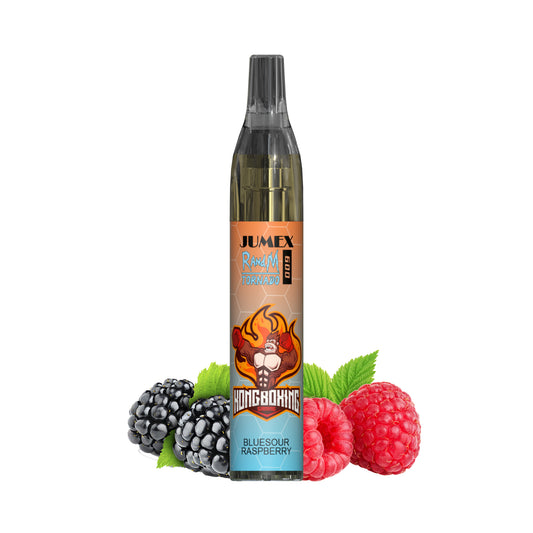 JUNG Jumex 600 BlueSour Raspberry Vape mit Nikotin – Einweg E-Zigarette mit 600 Zügen, fruchtiger Geschmack aus Blaubeere und säuerlicher Himbeere, LED-Beleuchtung, sofort einsatzbereit, Nikotin-Verdampfer