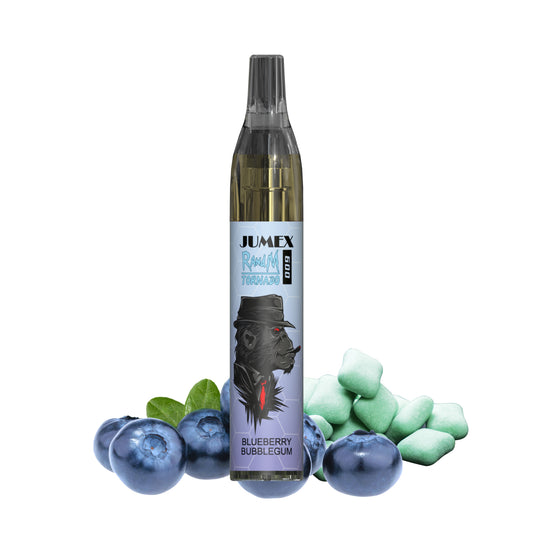 JUNG Jumex 600 Blueberry Bubblegum Vape mit Nikotin, Einweg E-Zigarette, 600 Züge, Blaubeere, Kaugummi, fruchtig, süß, LED-Beleuchtung, Einweg Verdampfer, sofort einsatzbereit, Nikotinverdampfer