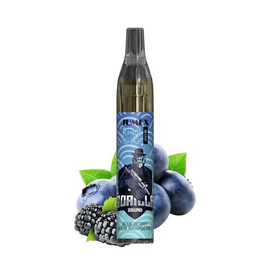 JUNG Jumex 600 Blueberry Sour Raspberry Vape mit Nikotin – Einweg E-Zigarette mit 600 Zügen, fruchtige Kombination aus Blaubeere und säuerlicher Himbeere, LED-Beleuchtung, sofort einsatzbereit, Nikotin-Verdampfer