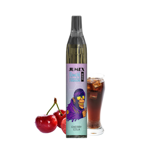 JUNG Jumex 600 CHERRY COLA Vape mit Nikotin – Einweg E-Zigarette mit 600 Zügen, fruchtig-erfrischendes Kirsche-Cola-Aroma, Nikotinstärke 20 mg/ml, LED, sofort dampfbereit, TPD-konform