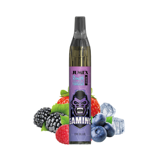 JUNG Jumex 600 Dr. Blue Einweg E-Zigarette mit Nikotin | Fruchtig-Kühle Blaubeer-Limonade | 600 Züge | Nikotinsalz-Vape | LED-Design | Blue Soda Aroma Dampfer