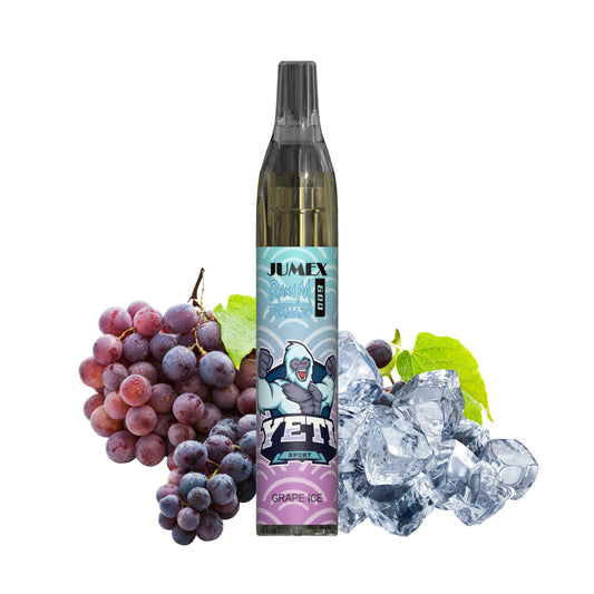 JUNG Jumex 600 Grape Ice Vape Nikotinfrei Einweg 600 Züge, Traube und Eis Geschmack, Frisches Dampfen, Einweg E-Zigarette, Drahtspule Heizkern, LED Farbanzeige, Kein Nachfüllen erforderlich, 600 Züge