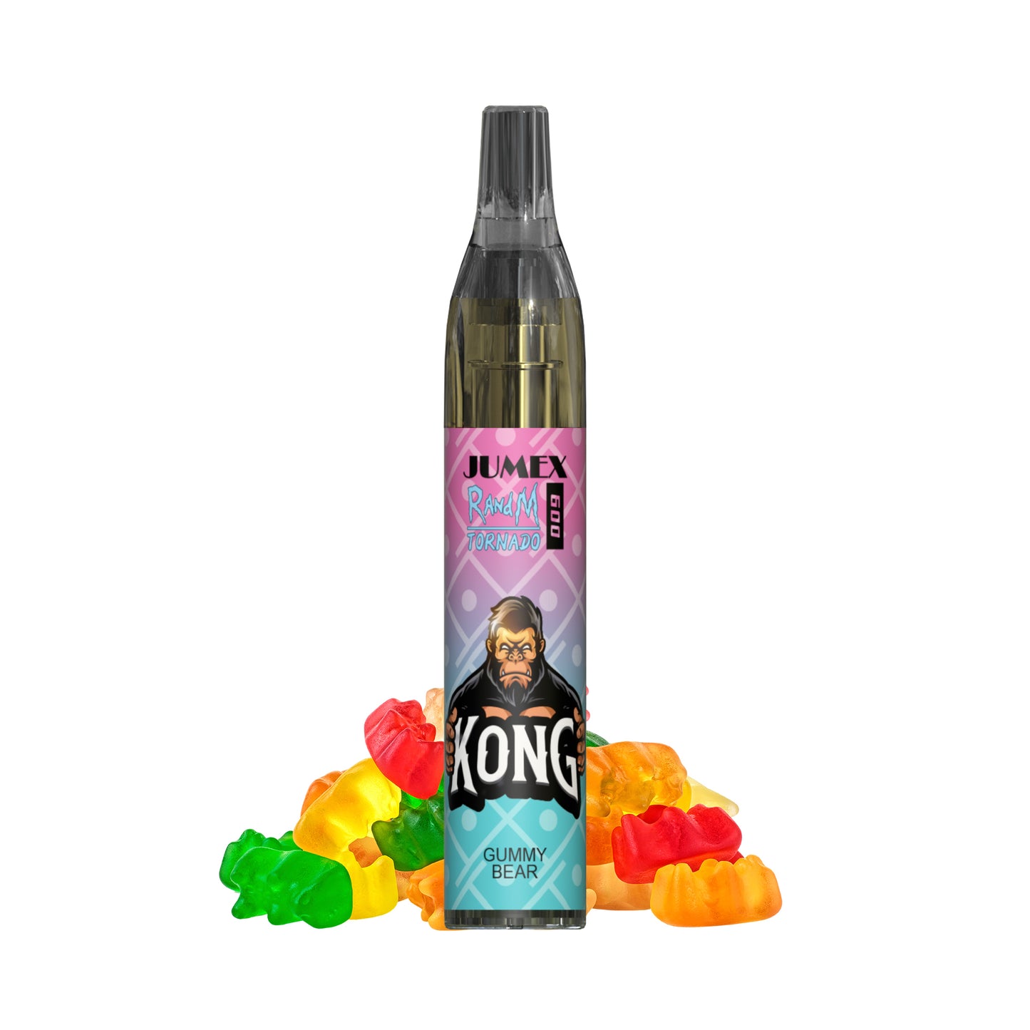 JUNG Jumex 600 Gummy Bear Vape mit Nikotin Einweg 600 Züge Süßes Gummibär Aroma Einweg-Verdampfer mit LED Farbwechsel Kindersicherung ohne Nachfüllung für Erwachsene – Nikotinhaltig, tragbar, sicher