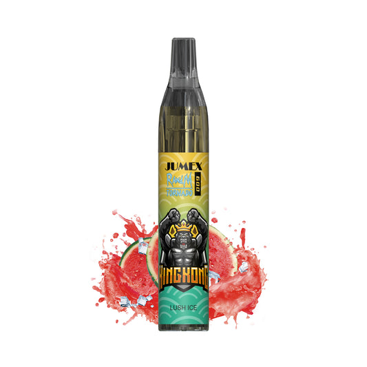 JUNG Jumex 600 Lush Ice Vape Nikotinfrei Einweg 600 Züge, Wassermelone und Eis Geschmack, Frisches Dampfen, Einweg E-Zigarette, Drahtspule Heizkern, LED Farbanzeige, Kein Nachfüllen erforderlich, 600 Züge