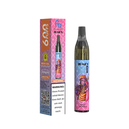 JUNG Jumex 600 Mixed Berries Vape mit Nikotin Einweg Verdampfer 600 Züge Mixed Berries Nikotin LED Farbanzeige Kindersicherung Kompakt und sicher, Einweg E-Zigarette, ohne Nachfüllung