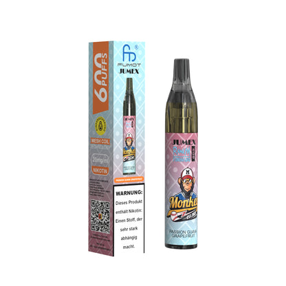 JUNG Jumex 600 Passion Guava Grapefruit Vape mit Nikotin Einweg Verdampfer 600 Züge Passionsfrucht, Guave, Grapefruit Nikotin LED Farbanzeige Kindersicherung Kompakt und sicher, Einweg E-Zigarette, ohne Nachfüllung