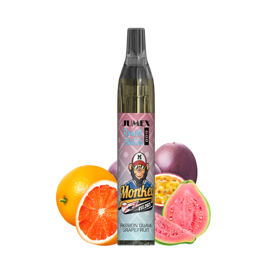 JUNG Jumex 600 Passion Guava Grapefruit Vape mit Nikotin Einweg Verdampfer 600 Züge Passionsfrucht, Guave, Grapefruit Nikotin LED Farbanzeige Kindersicherung Kompakt und sicher, Einweg E-Zigarette, ohne Nachfüllung
