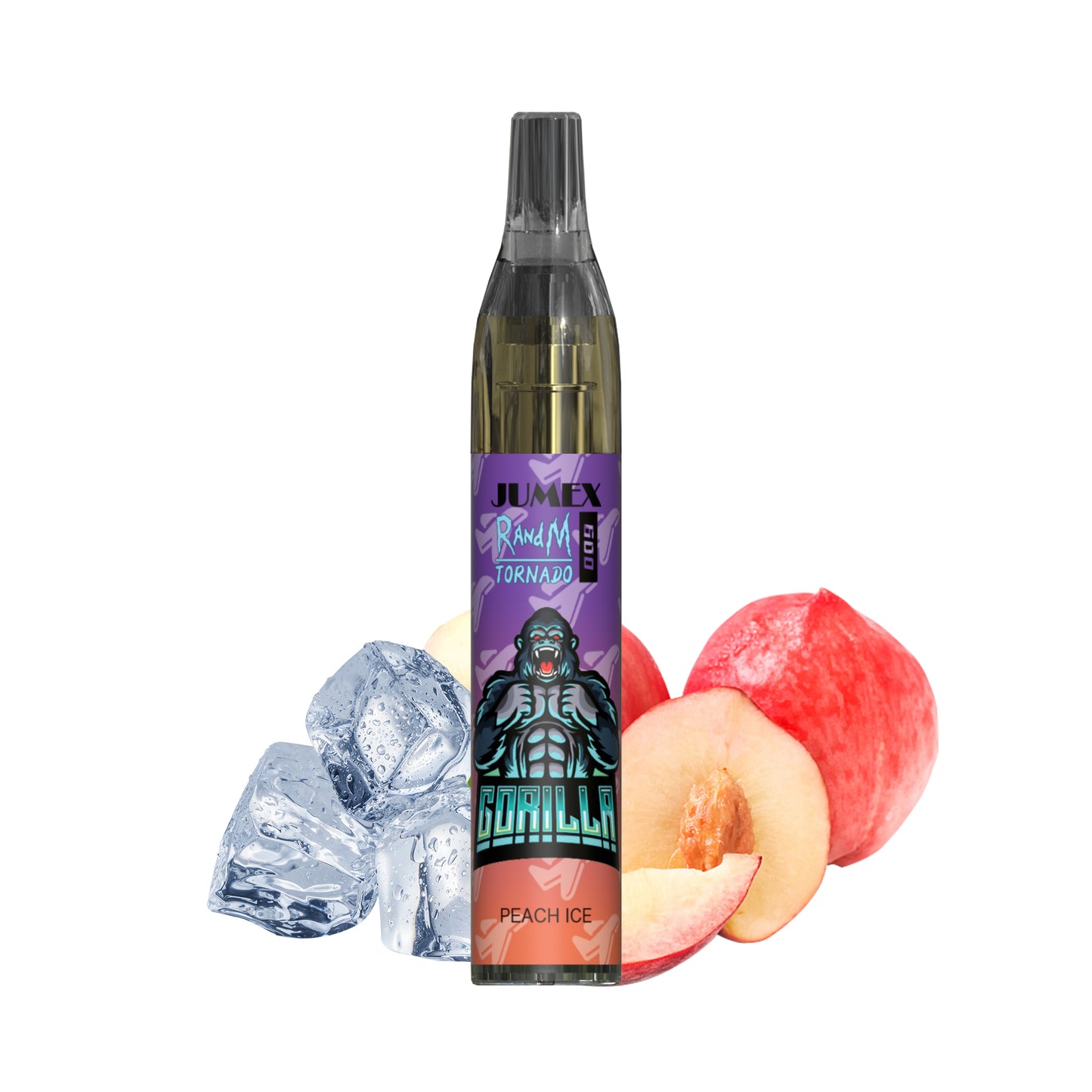 JUNG Jumex 600 Peach Ice Vape Nikotinfrei Einweg 600 Züge, Pfirsich Eis Aroma, Frisch und Fruchtig, LED Farbanzeige, Kindersicherung, Einweg E-Zigarette, Drahtspule Heizkern, ohne Nachfüllung
