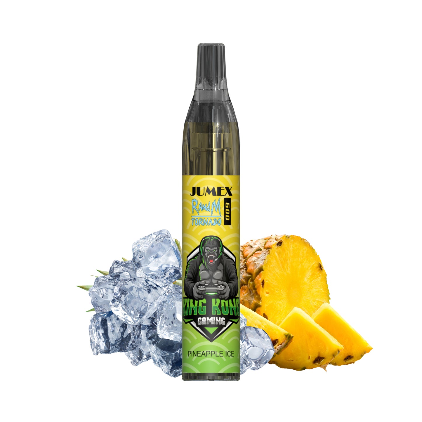 JUNG Jumex 600 Pineapple Ice Vape mit Nikotin Einweg Verdampfer 600 Züge Ananas Eis Nikotin LED Farbanzeige Kindersicherung Kompakt und sicher, Einweg E-Zigarette, ohne Nachfüllung