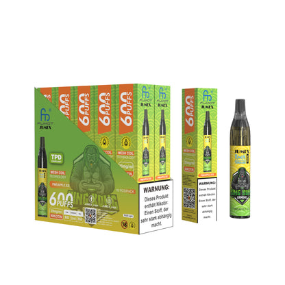 JUNG Jumex 600 Pineapple Ice Vape mit Nikotin Einweg Verdampfer 600 Züge Ananas Eis Nikotin LED Farbanzeige Kindersicherung Kompakt und sicher, Einweg E-Zigarette, ohne Nachfüllung