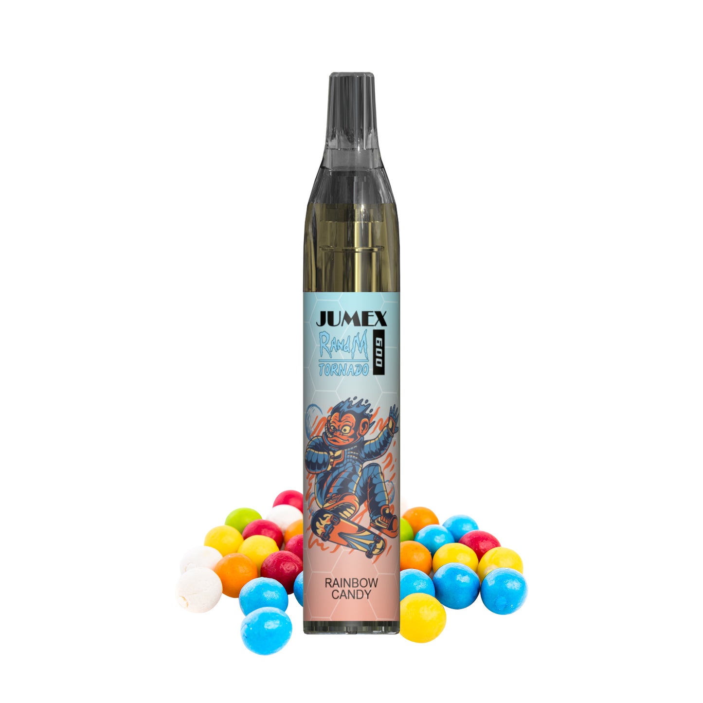JUNG Jumex 600 Rainbow Candy Vape mit Nikotin – Einweg E-Zigarette mit 600 Zügen, süßes Fruchtbonbon-Aroma, sofort einsatzbereit, Kindersicherung, kompaktes Format