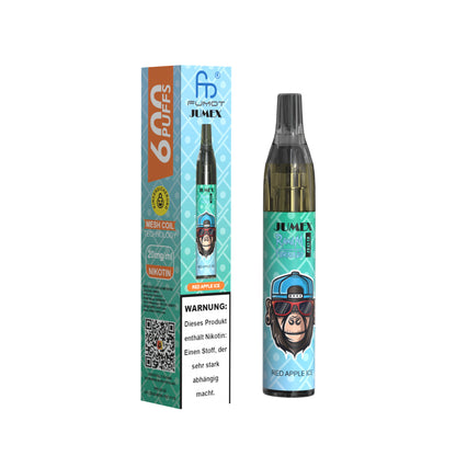 JUNG Jumex 600 Red Apple Ice Vape mit Nikotin – Einweg E-Zigarette mit 600 Zügen, kühles Apfelaroma, sofort einsatzbereit, kompakt, mit Kindersicherung