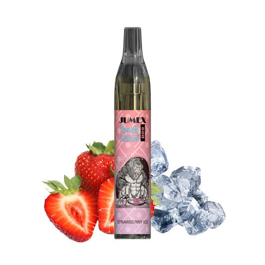 JUNG Jumex 600 Strawberry Ice Vape Nikotinfrei Einweg Verdampfer 600 Züge Erdbeer Eis ohne Nikotin LED Farbanzeige Kindersicherung Kompakt und sicher, Einweg E-Zigarette, ohne Nachfüllung