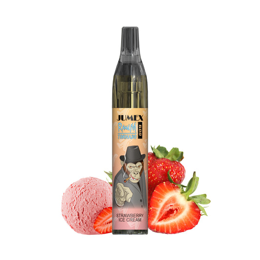 JUNG Jumex 600 STRAWBERRY ICE CREAM Vape – Einweg E-Zigarette mit 600 Zügen – Fruchtig-cremiger Erdbeer-Vanille Geschmack – Nikotin 20 mg – Sofort dampfbereit, kein Nachfüllen nötig