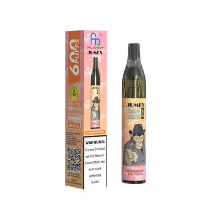 JUNG Jumex 600 STRAWBERRY ICE CREAM Vape – Einweg E-Zigarette mit 600 Zügen – Fruchtig-cremiger Erdbeer-Vanille Geschmack – Nikotin 20 mg – Sofort dampfbereit, kein Nachfüllen nötig