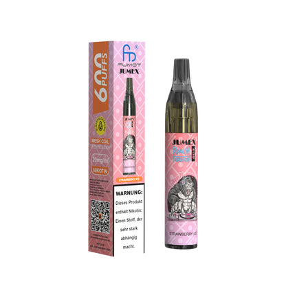 JUNG Jumex 600 STRAWBERRY ICE Einweg E-Zigarette mit Nikotin – 600 Züge Vape Pen – Fruchtig-frisches Erdbeer-Menthol Liquid – Kompakt, Aromatisch, Nikotinstark, Ideal für unterwegs