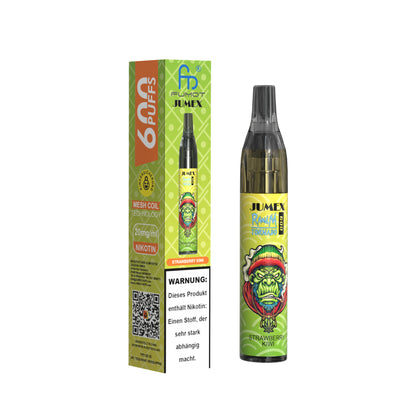 JUNG Jumex 600 STRAWBERRY KIWI Vape – Einweg E-Zigarette mit 600 Zügen – Nikotin 20 mg – Fruchtige Erdbeer-Kiwi Mischung – Sofort einsatzbereit, kein Nachfüllen, kompakt & praktisch