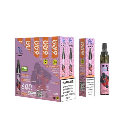 JUNG Jumex 600 STRAWBERRY WATERMELON LEMONADE Vape – Einweg E-Zigarette mit Nikotin 20 mg – 600 Züge – Fruchtig frische Erdbeer-Wassermelonen-Limonade – Sofort einsatzbereit