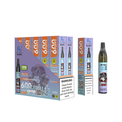 JUNG Jumex 600 STRAWBERRY WATERMELON Vape – Einweg E-Zigarette mit Nikotin 20 mg – 600 Züge – Fruchtig erfrischender Erdbeer-Wassermelonen-Geschmack – Sofort einsatzbereit, einfach zu nutzen