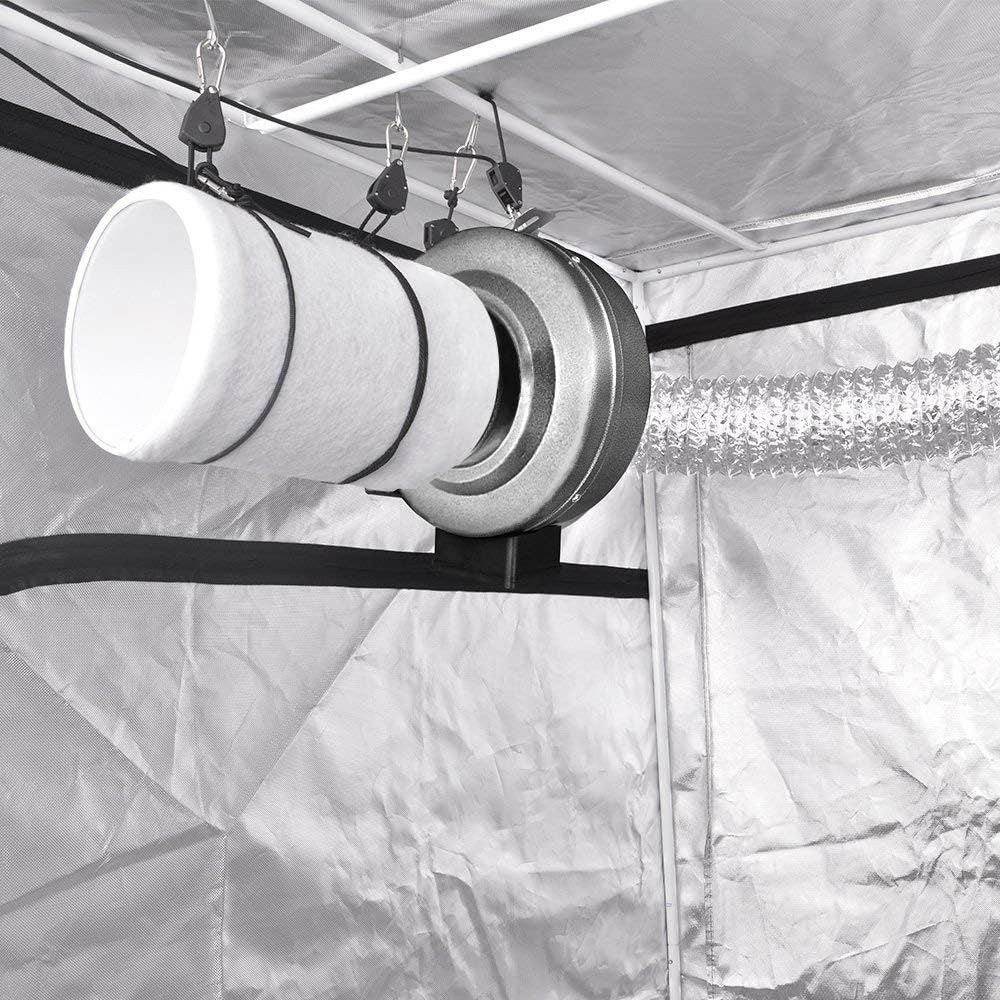 JUNG Aktivkohlefilter 150mm / 450mm – Hochwertiger Aktivkohlefilter für Growzelte, Indoor Pflanzenzucht, Zuchtbox, 384 m³/h Luftstrom, 99,7% Geruchsbeseitigung, umweltfreundliche australische Aktivkohle