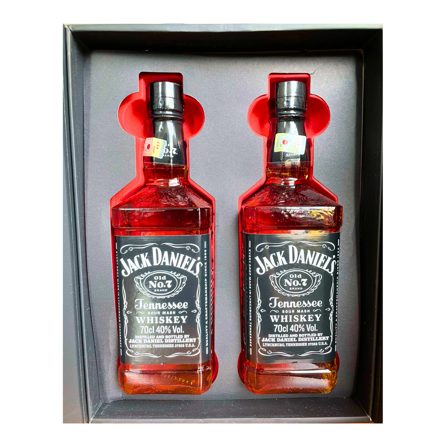Jack Daniels Old No.7 2 x 0,7L Whiskey Geschenkbox 40% Vol Whisky - China Year Of The Dragon 2024 - Limited China Edition 2024 - Sammler Whiskey Set