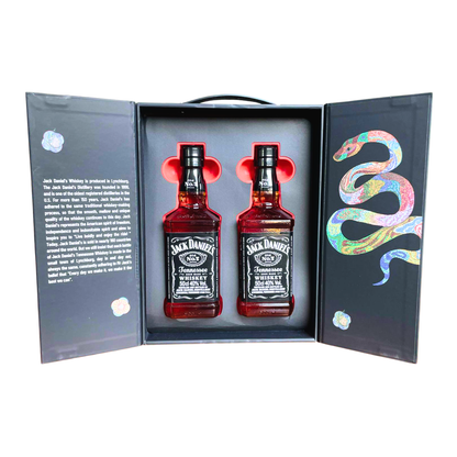 Jack Daniels Old No.7 2 x 0,5L Whiskey Geschenkbox 40% Vol Whisky - China Year Of The Snake 2022 - Limited China Edition 2022 - Sammler Whiskey Set