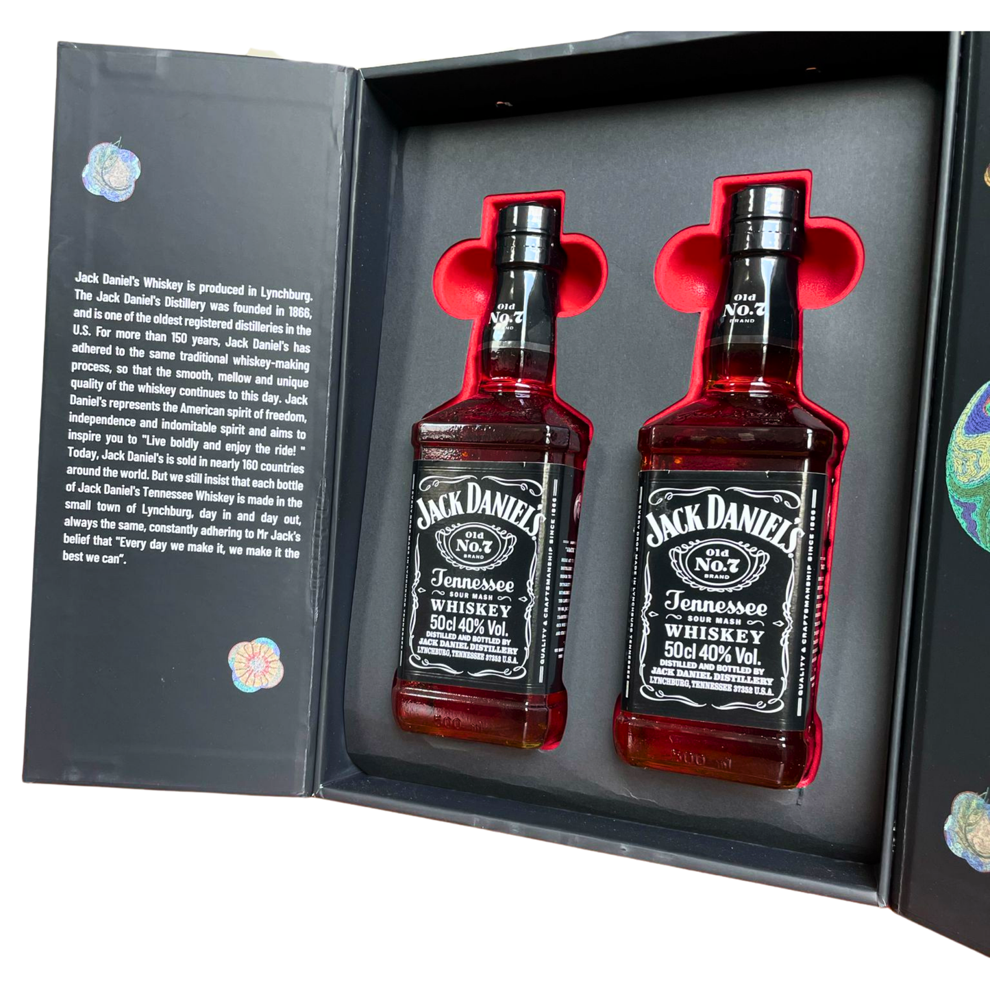 Jack Daniels Old No.7 2 x 0,5L Whiskey Geschenkbox 40% Vol Whisky - China Year Of The Snake 2022 - Limited China Edition 2022 - Sammler Whiskey Set