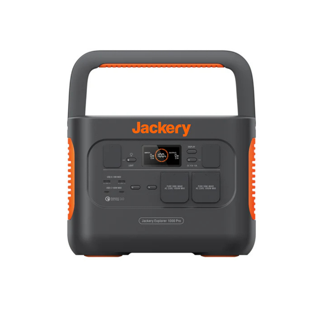 Jackery Explorer 1000 Pro Tragbare Powerstation mit 1002Wh Lithium-Ionen Akku, 1000W Dauerleistung, Schnelles Laden, Leichtes Gewicht, Robustes Design, Mobiles Stromaggregat für Outdoor und Notfall