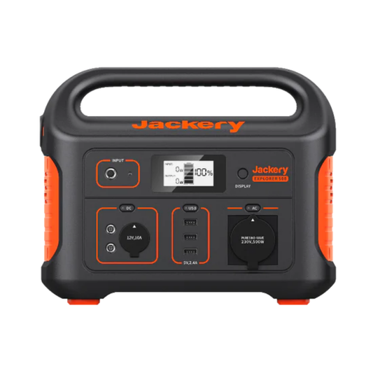 Jackery Explorer 500 Tragbare Powerstation 518Wh – Mobile Stromquelle mit Lithium-Akku, Solarladung, reiner Sinus-Wechselrichter 500W für Camping, Outdoor, Notstrom & Gerätesicherung