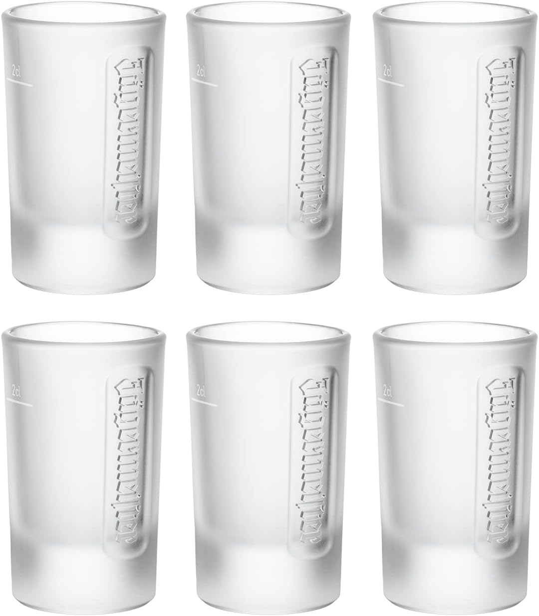 Jägermeister Milchglas Shotglas 2cl Set – 6er Pack stabile, spülmaschinenfeste Schnapsgläser für Jägermeister und Likör, perfekt geeicht, schwer und langlebig für professionelle Bar und Party