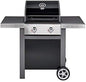 Jamie Oliver Gasgrillwagen HOME 2 | Zweiflammiger Gasgrill mit Gusseisenrost, Thermometer, Seitenablagen & Aluminiumrädern | Hochwertiger BBQ Gasgrill aus Edelstahl für Balkon, Terrasse & Garten