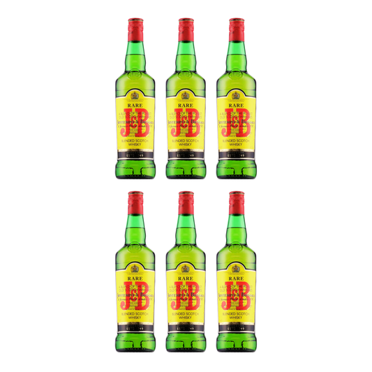 Justerini & Brooks J&B Rare Blended Scotch Whisky 0,7l 40% Vol. 6er Alkohol Set – Blended Scotch Whisky Set – 3x 0,7l Speyside Whisky – Mild & Aromatisch – Farblich Veredelter Schottischer Whisky - Alcohol