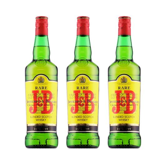Justerini & Brooks J&B Rare Blended Scotch Whisky 0,7l 40% Vol. 3er Alkohol Set – Blended Scotch Whisky Set – 3x 0,7l Speyside Whisky – Mild & Aromatisch – Farblich Veredelter Schottischer Whisky - Alcohol