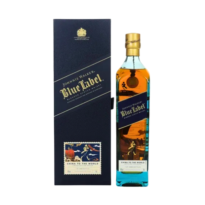 Johnnie Walker Blue Label Scotch Whiskey Geschenkbox 0,75L - 46% Vol Whisky - China To The World 2024 - Sammlerstück aus China - Blended Whiskey
