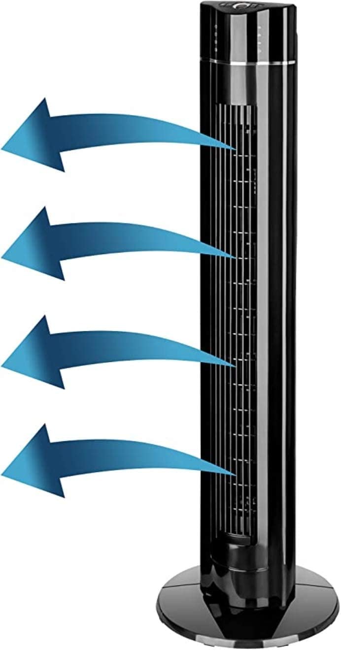Commodoor TVE20 Turmventilator Säulenventilator Standlüfter mit Fernbedienung leise stromsparend 107 cm hoher Raumlüfter Oscillation Schlafzimmer Ventilator Kinderzimmer Büro Lüfter