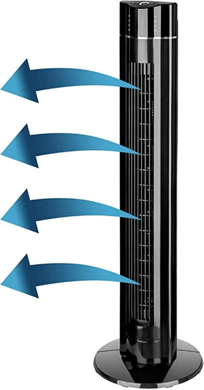 Commodoor TVE20 Turmventilator Säulenventilator Standlüfter mit Fernbedienung leise stromsparend 107 cm hoher Raumlüfter Oscillation Schlafzimmer Ventilator Kinderzimmer Büro Lüfter