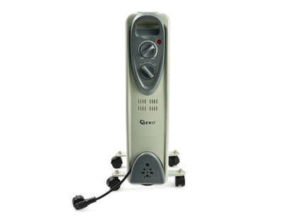 JUNG Geko G80553 Ölradiator 2000W – Mobiler Heizkörper für größere Räume, energiesparend, 9 Heizlamellen, 3 Heizstufen, stufenloser Thermostat, Überhitzungsschutz, leiser Betrieb, einfache Handhabung, ideal für Räume bis 30 m²