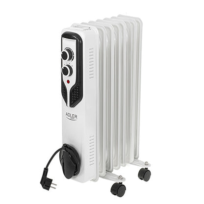 JUNG Adler AD7817 2500W Ölradiator – Hochleistungs-Heizkörper mit 11 Rippen, stufenloser Temperaturregelung, 3 Heizstufen, Überhitzungsschutz, mobiler Elektroheizer mit modernem Design für große Räume