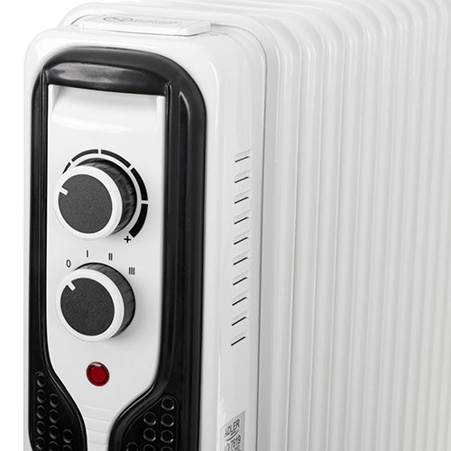 JUNG Adler AD7817 2500W Ölradiator – Hochleistungs-Heizkörper mit 11 Rippen, stufenloser Temperaturregelung, 3 Heizstufen, Überhitzungsschutz, mobiler Elektroheizer mit modernem Design für große Räume
