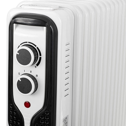 JUNG Adler AD7819 2500W Elektrischer Ölradiator mit 15 Heizrippen – Starker mobiler Heizkörper mit Thermostat, Überhitzungsschutz, 3 Heizstufen, energiesparend, tragbarer Elektroheizer für Zuhause und Büro