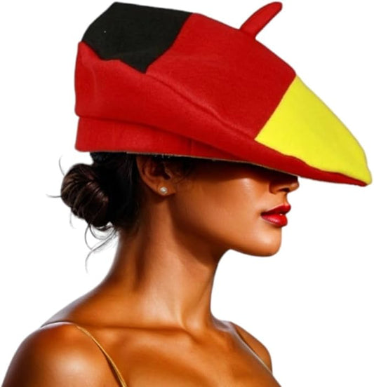 JUNG Fan Barett Deutschland Fußball EM 2024 – 500ml Porzellan Tasse, Schwarz Rot Gold, Männer Frauen, Europameisterschaft Fanartikel, Geschenkset, Spülmaschinenfest, hochwertig