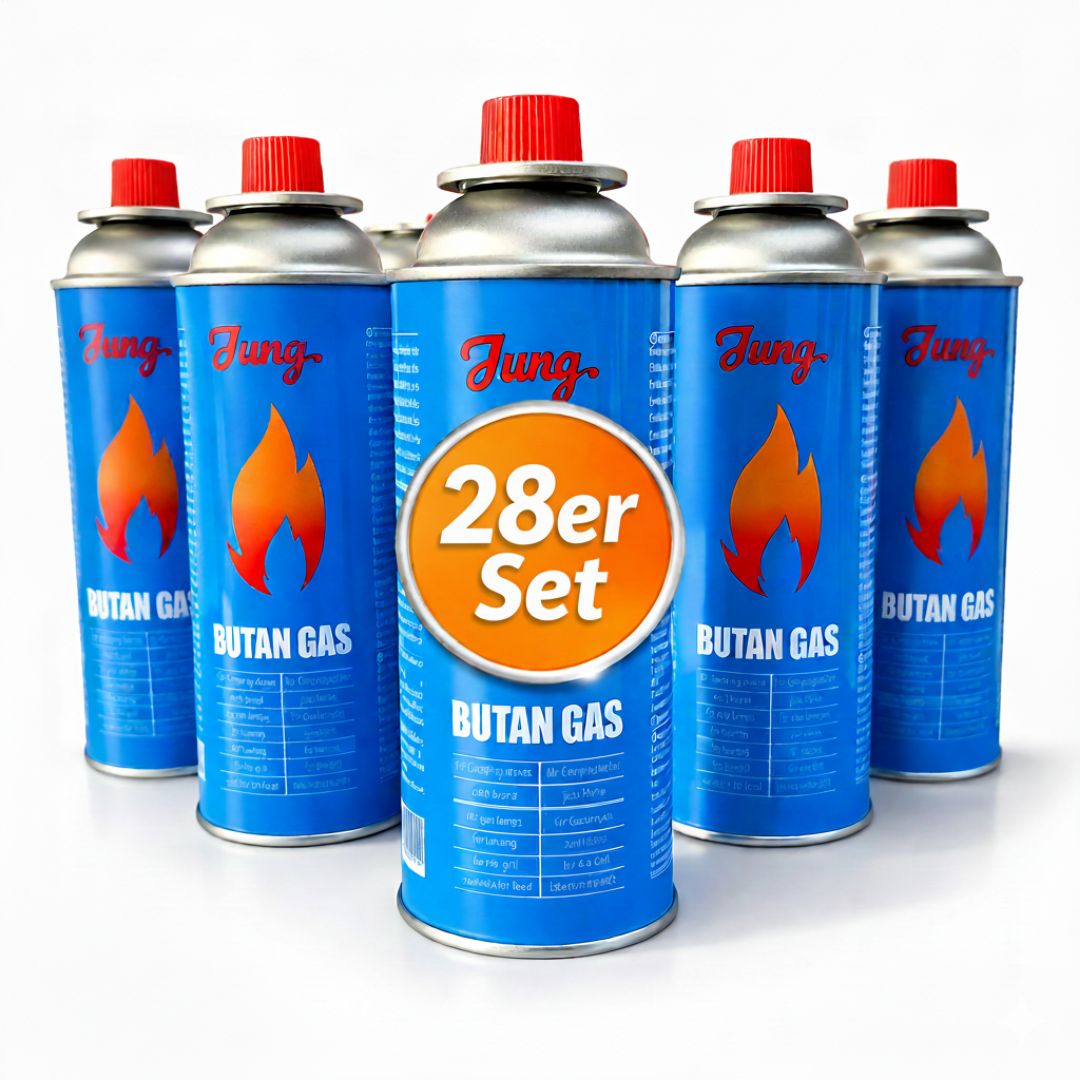 JUNG 28 stk Gaskartuschen 227g Butangas Ersatz Gasflasche Butan Campingkocher Kartusche Camping Gas Outdoor Kocher Brennstoff