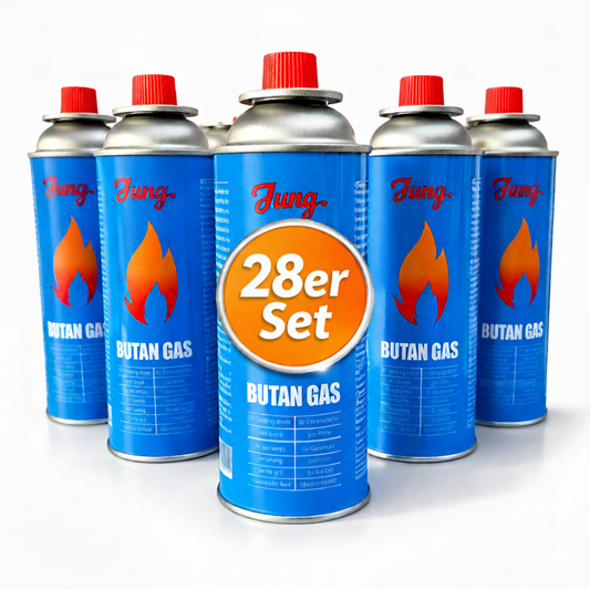 JUNG 28 stk Gaskartuschen 227g Butangas Ersatz Gasflasche Butan Campingkocher Kartusche Camping Gas Outdoor Kocher Brennstoff