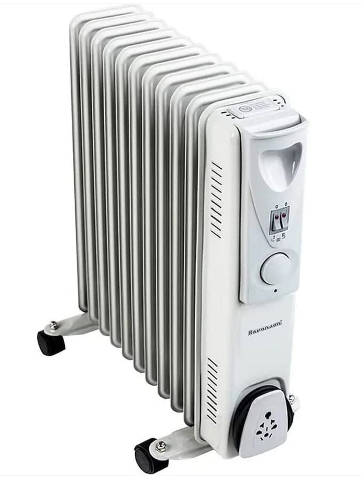 JUNG RAVANSON Ölradiator 2000W Elektroheizung | Mobiler Elektrischer Heizkörper mit Thermostat & LED Display | Energiesparender Ölheizkörper mit 9 Rippen für Räume bis 35m² Innenbereich