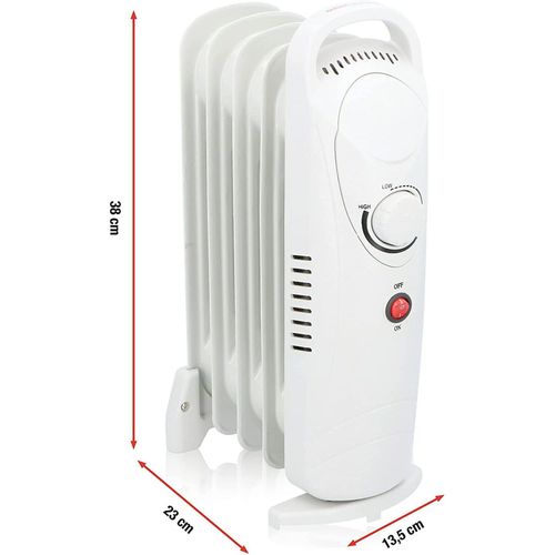 JUNG UFESA RD500 Elektrischer Ölradiator mit 500 Watt – Kompakter Konvektor-Heizkörper für kleine Räume, Mini-Heizung mit Öl-Technologie, tragbarer und sicherer Elektroheizer für Innenräume