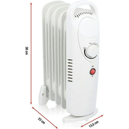 JUNG UFESA RD500 Elektrischer Ölradiator mit 500 Watt – Kompakter Konvektor-Heizkörper für kleine Räume, Mini-Heizung mit Öl-Technologie, tragbarer und sicherer Elektroheizer für Innenräume