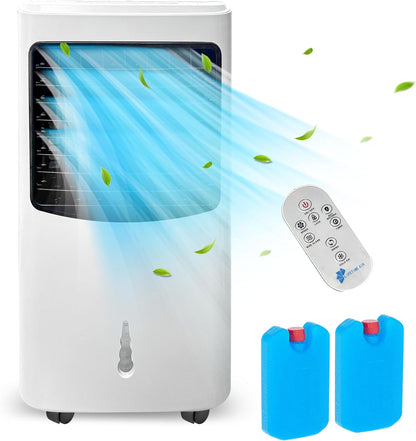 JUNG Lifetime Day Mobile Klimaanlage ohne Abluftschlauch, 3-in-1 Luftkühler, Luftbefeuchter & Luftreiniger, 8L Wassertank, Fernbedienung, 750 m³/h Luftdurchsatz, leise, energiesparend