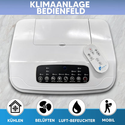 JUNG Lifetime Day Mobile Klimaanlage ohne Abluftschlauch, 3-in-1 Luftkühler, Luftbefeuchter & Luftreiniger, 8L Wassertank, Fernbedienung, 750 m³/h Luftdurchsatz, leise, energiesparend